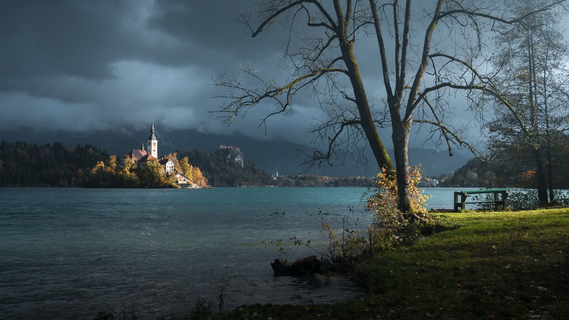 Download Church Slovenia Lake Bled Religious Assumption Of Mary Church HD Wallpaper