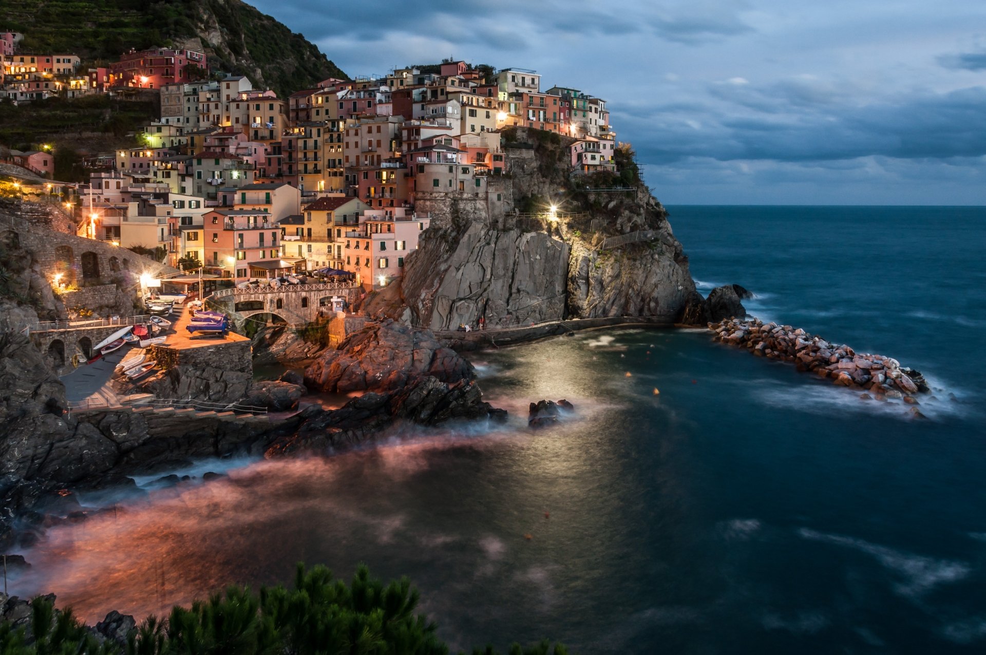 Download Cinque Terre Italy Sea Man Made Manarola 4k Ultra HD Wallpaper