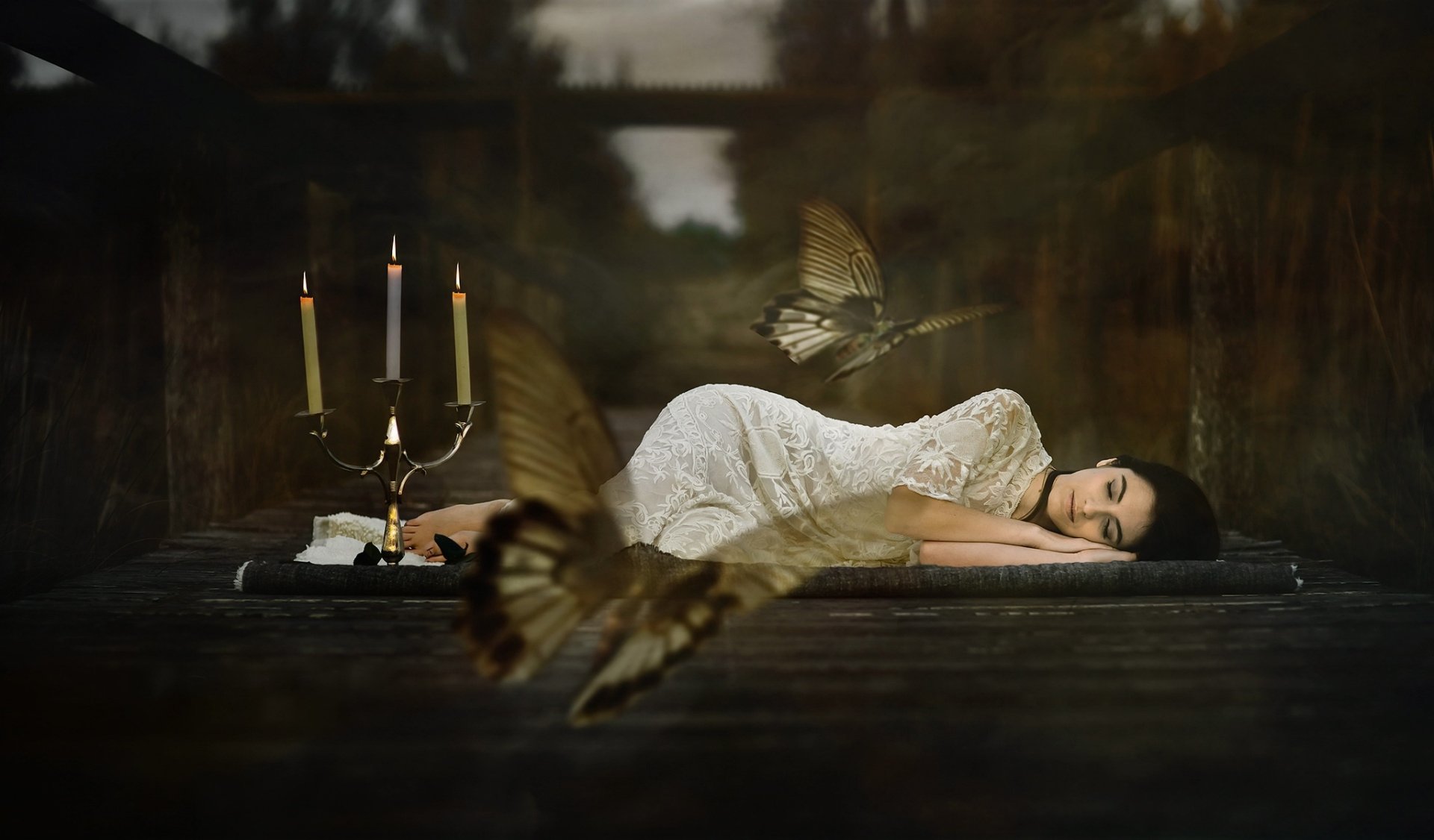 Download Model Butterfly Marta Belda Woman Mood HD Wallpaper