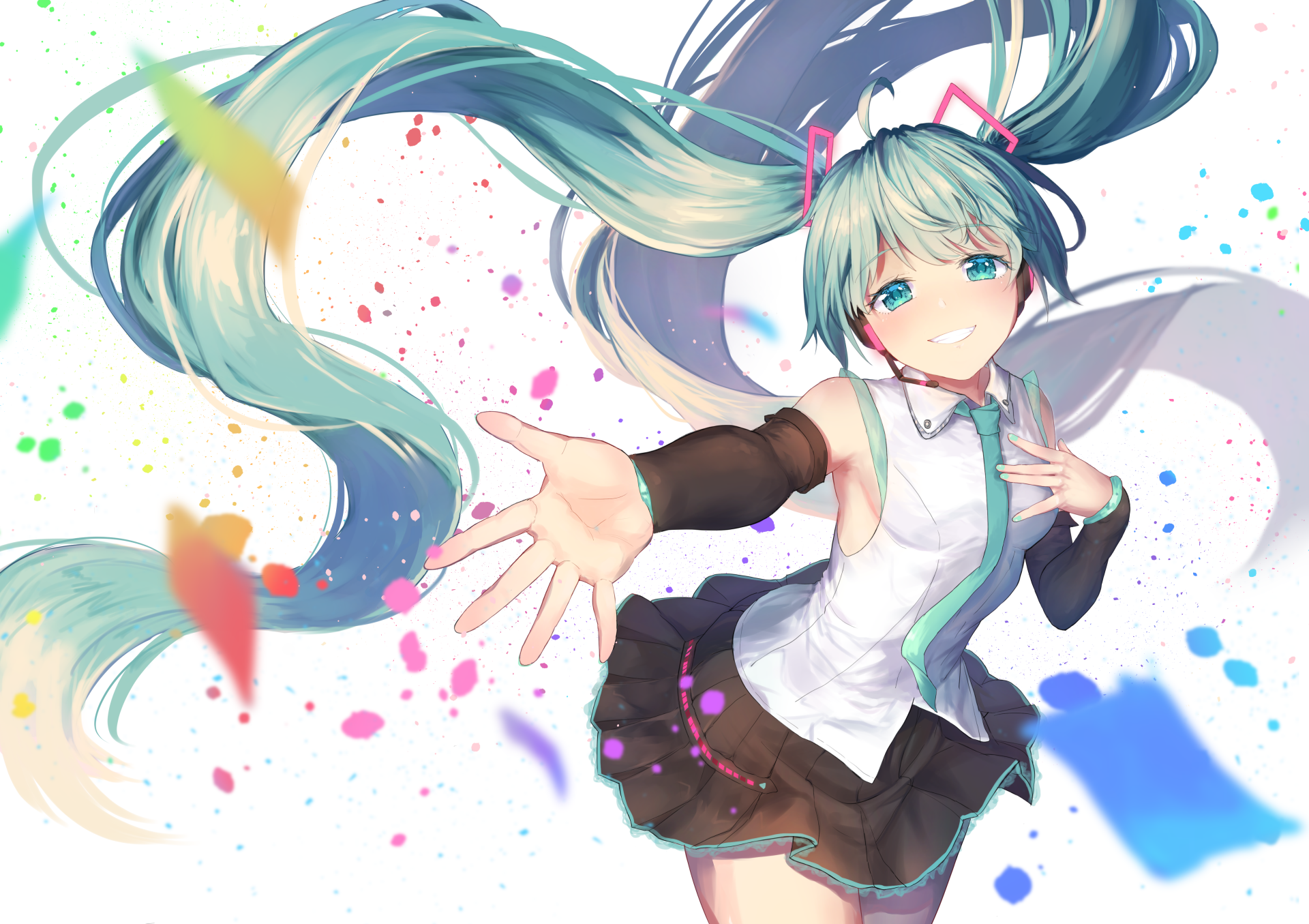 Download Hatsune Miku Anime Vocaloid 4k Ultra HD Wallpaper by 柚葉わさ