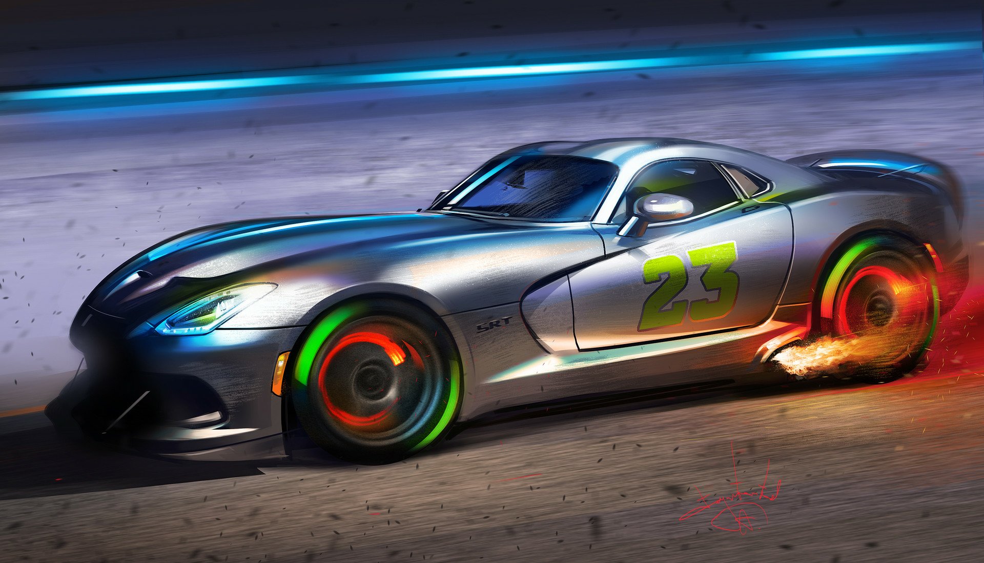 Download Vehicle Dodge Viper SRT HD Wallpaper by Aleksandr Sidelnikov