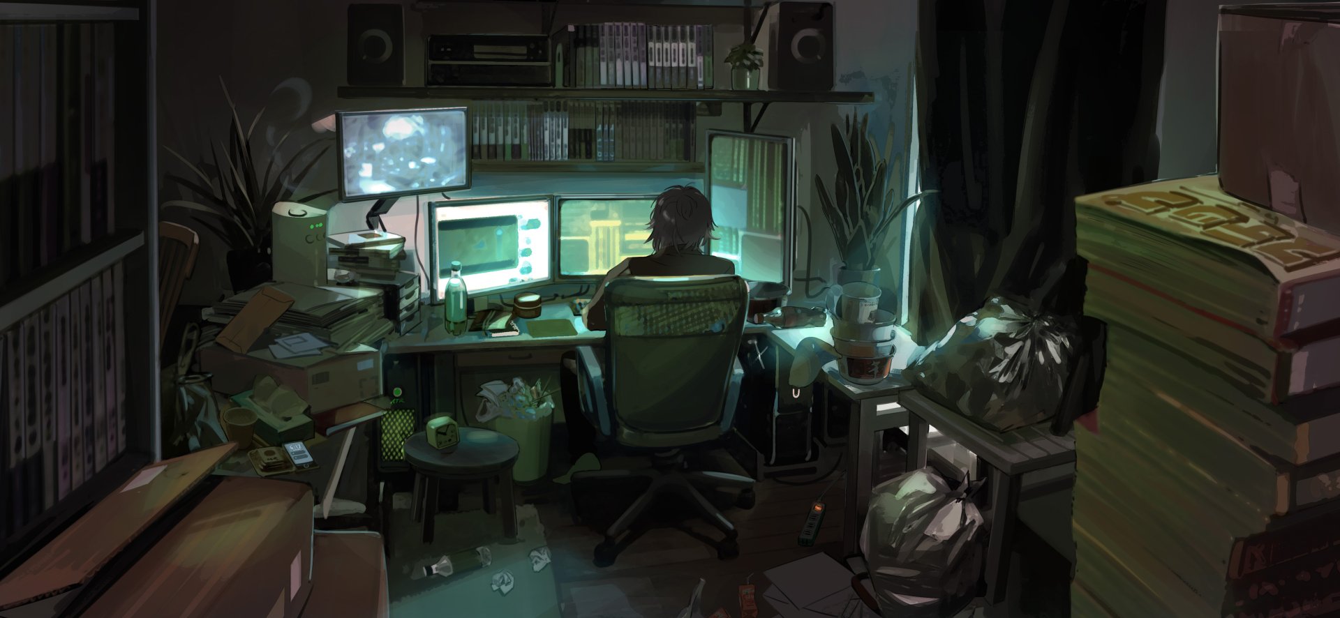 Download Room Anime Original Anime Room HD Wallpaper by くっか