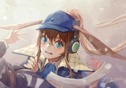 brown eyes cap blue eyes Amiya (Arknights) video game Arknights HD Desktop Wallpaper | Background Image