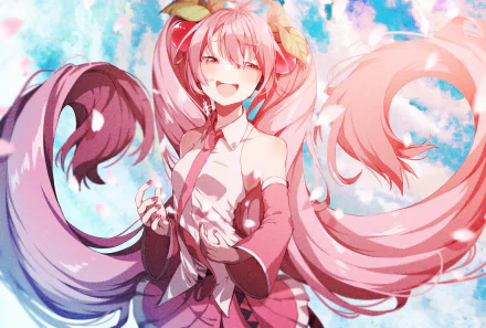 Sakura Miku Anime Vocaloid HD Desktop Wallpaper | Background Image