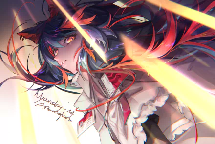 animal ears orange eyes Texas (Arknights) video game Arknights HD Desktop Wallpaper | Background Image