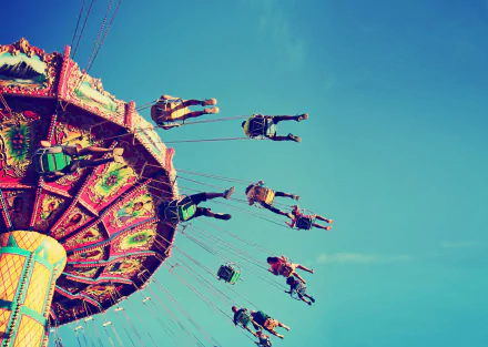 carousel amusement park photography people Swing ride HD Desktop Wallpaper | Background Image