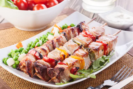 shashlik meat food barbecue HD Desktop Wallpaper | Background Image