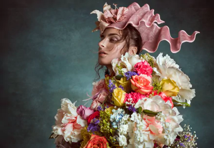 profile flower woman model HD Desktop Wallpaper | Background Image