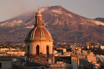 Catania Sicily Mount Etna Basilica Italy religious church HD Desktop Wallpaper | Background Image