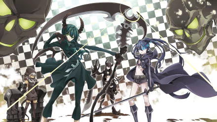 Strength (Black Rock Shooter) Dead Master (Black Rock Shooter) Black Gold Saw HD Desktop Wallpaper | Background Image