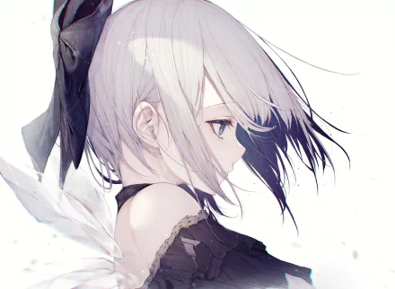 HD anime desktop wallpaper featuring Cirno from Touhou, showcasing delicate white hair and soft, detailed art style.