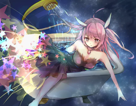 starry sky star bath shower Anime Original HD Desktop Wallpaper | Background Image