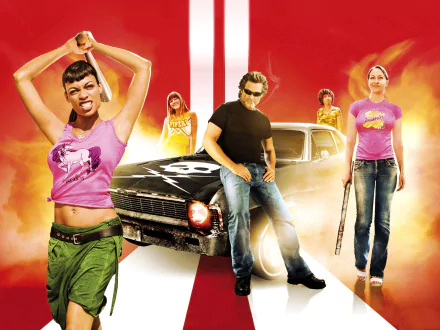 Zoë Bell Mary Elizabeth Winstead Rosario Dawson Kurt Russell movie Death Proof HD Desktop Wallpaper | Background Image