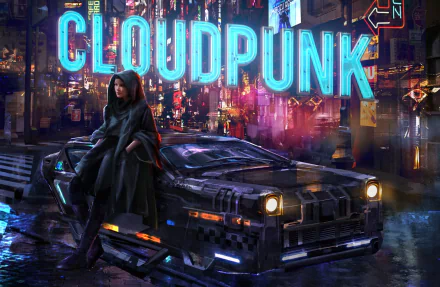 futuristic car cyberpunk video game Cloudpunk Futuristic Gaming HD Desktop Wallpaper | Background Image
