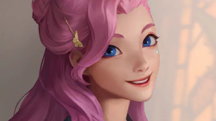 blue eyes pink hair Seraphine (League Of Legends) video game League Of Legends HD Desktop Wallpaper | Background Image