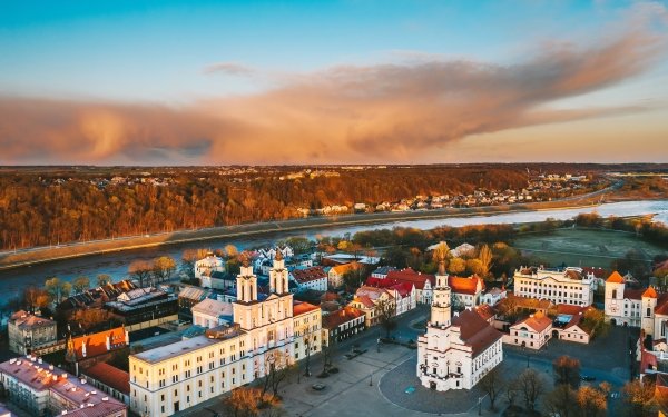 Man Made Kaunas Cities Lithuania HD Wallpaper | Background Image