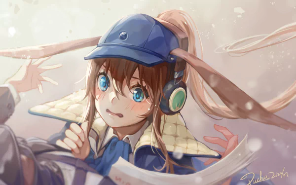 brown eyes cap blue eyes Amiya (Arknights) video game Arknights HD Desktop Wallpaper | Background Image