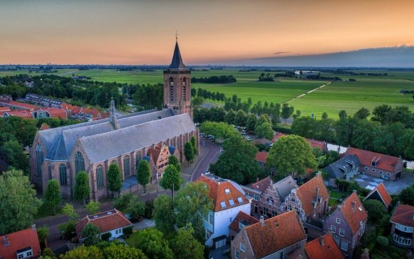 Religious Church Churches Sunset Netherlands HD Wallpaper | Background Image