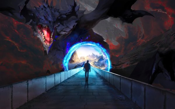 Fantasy Dragon Gate HD Wallpaper | Background Image