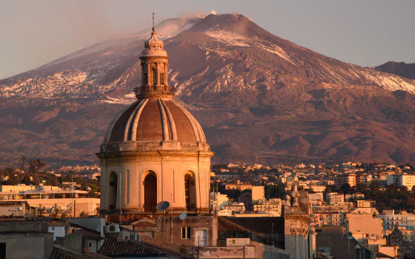 Catania Sicily Mount Etna Basilica Italy religious church HD Desktop Wallpaper | Background Image
