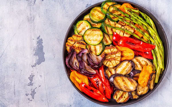 zucchini asparagus garlic vegetable pepper eggplant onion food HD Desktop Wallpaper | Background Image