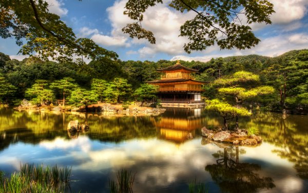 Religieux Kinkaku-ji Temples Japon Kyoto Imagerie à grande gamme dynamique Fond d'écran HD | Image