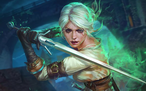Video Game The Witcher 3: Wild Hunt The Witcher Ciri Woman Warrior Sword White Hair HD Wallpaper | Background Image