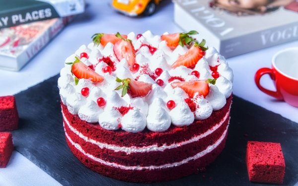 Food Cake Cream Strawberry Dessert Baking HD Wallpaper | Background Image