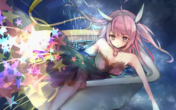 starry sky star bath shower Anime Original HD Desktop Wallpaper | Background Image