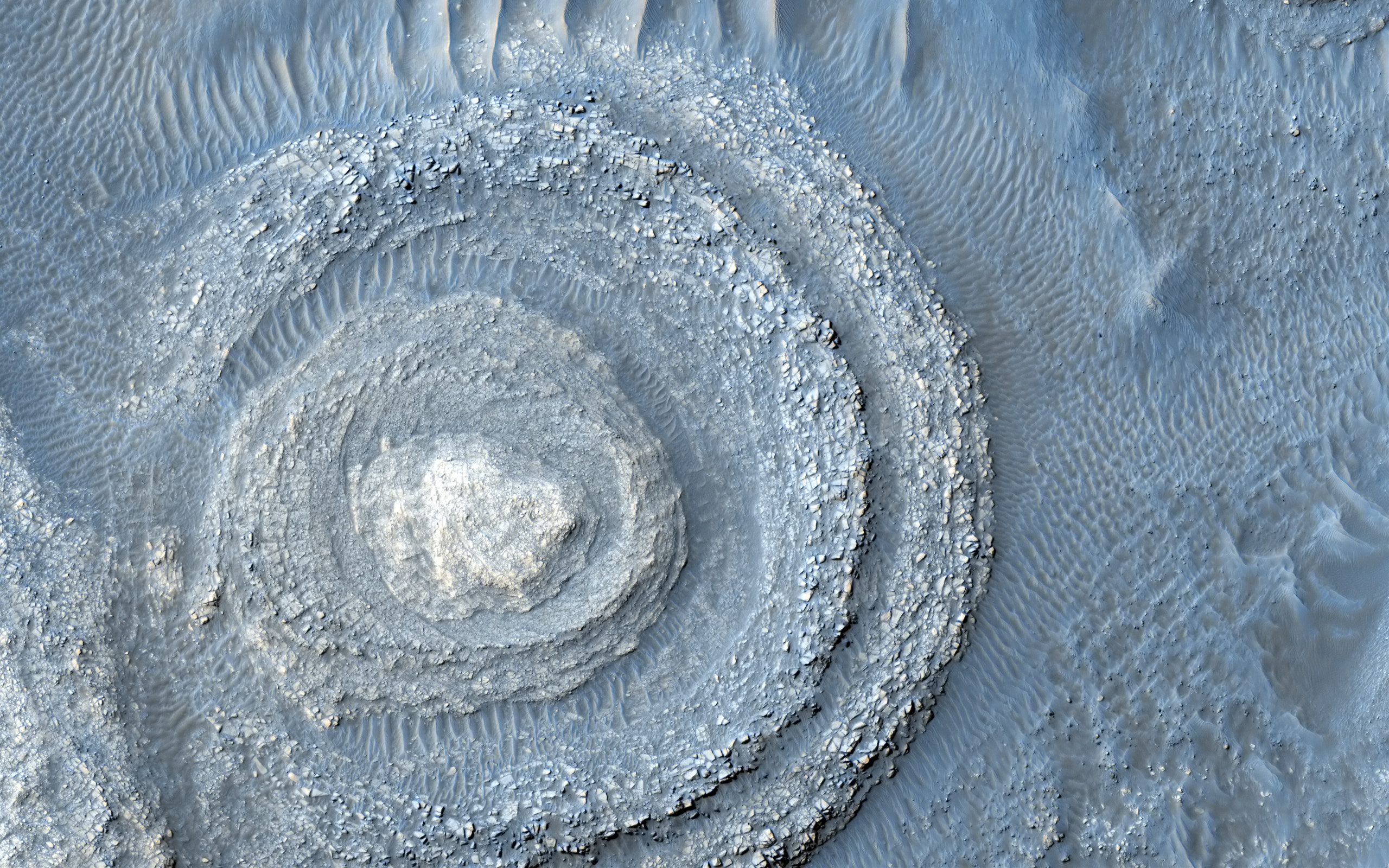 Sci Fi desktop wallpaper depicting the Argyre region on Mars