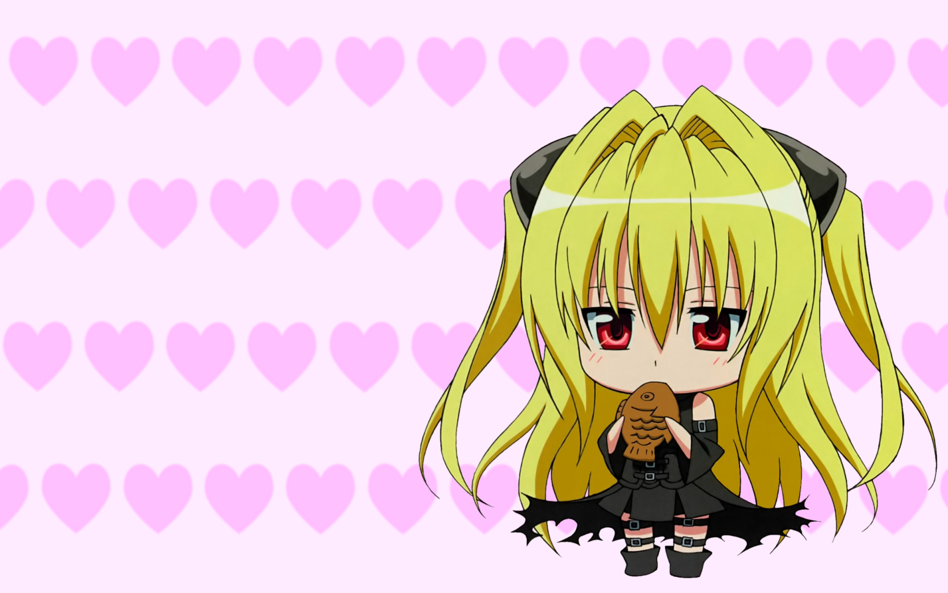 Golden Darkness, a chibi character from Anime To Love-Ru, in a desktop wallpaper.