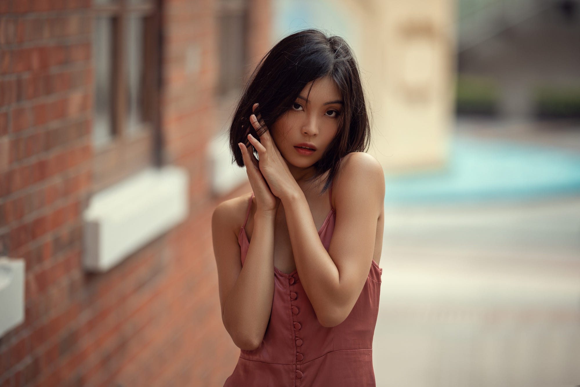 Download Short Hair Black Hair Depth Of Field Model Woman Asian Hd