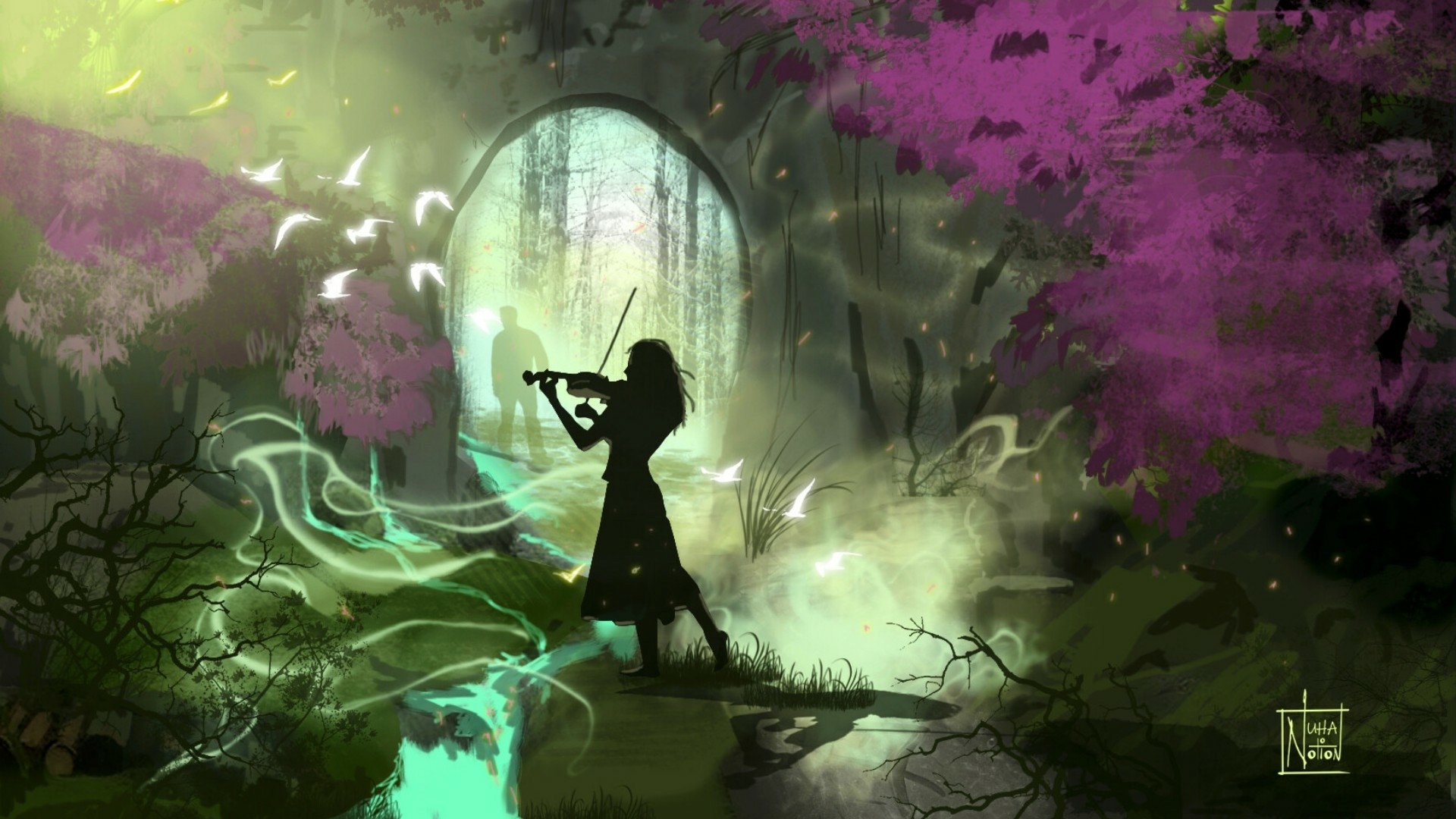 Download Violinist Fantasy Woman HD Wallpaper by Nuha Notion
