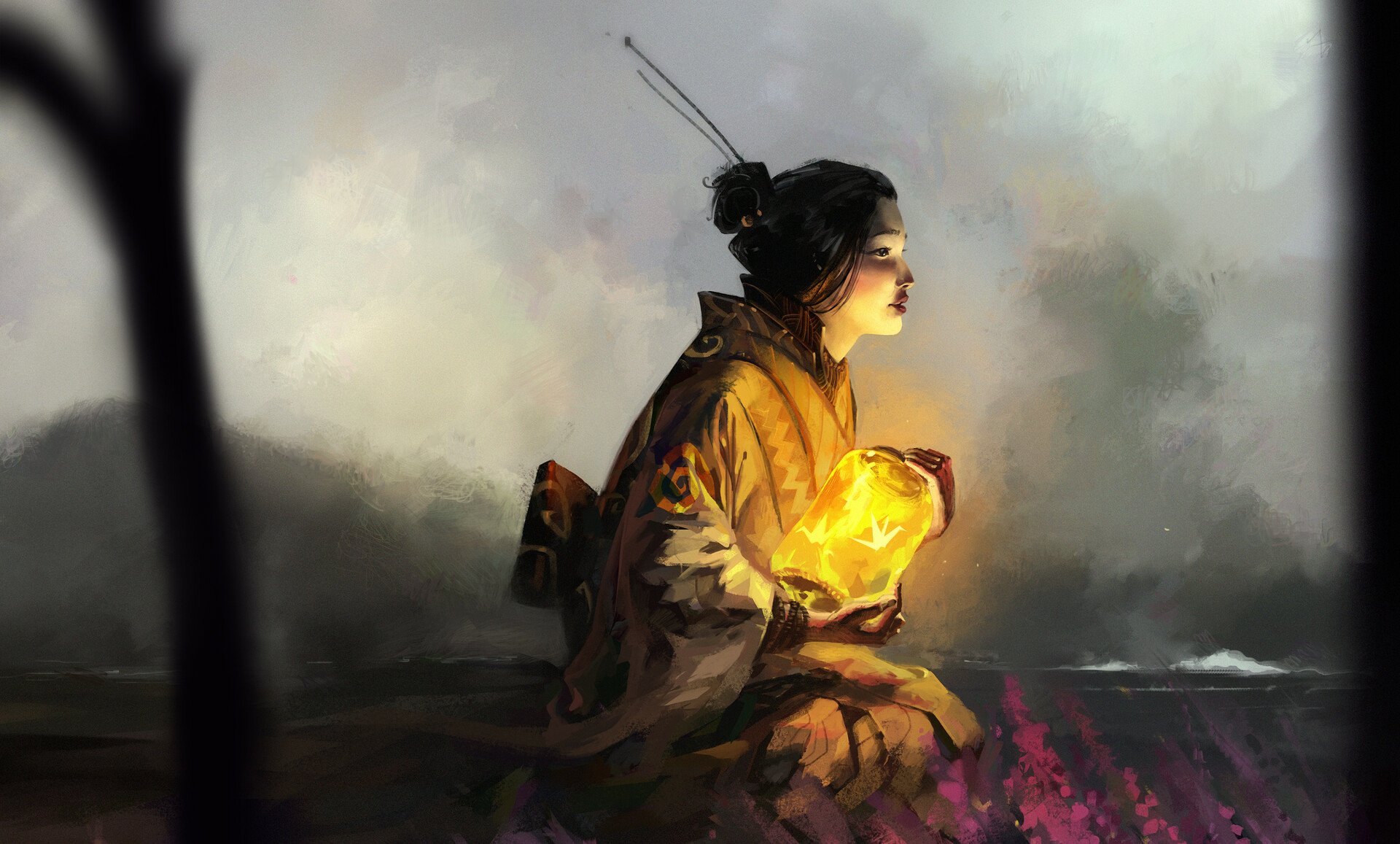 Download Kimono Asian Fantasy Geisha HD Wallpaper by Denis Barde