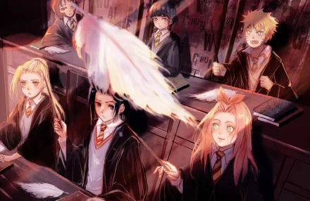 HD anime desktop wallpaper featuring a crossover of Naruto characters including Kiba Inuzuka, Ino Yamanaka, Hinata Hyuga, Sasuke Uchiha, Naruto Uzumaki, and Sakura Haruno.