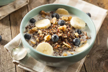 muesli banana blueberry food breakfast HD Desktop Wallpaper | Background Image