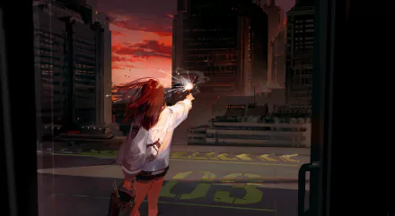 city sunset Anime Original anime sunset anime city HD Desktop Wallpaper | Background Image