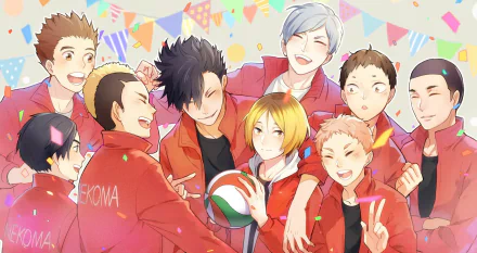 Nekoma High Taketora Yamamoto Morisuke Yaku Yūki Shibayama Tetsurō Kuroo Kenma Kozume Nobuyuki Kai Sō Inuoka Lev Haiba Shōhei Fukunaga Anime Haikyū!! HD Desktop Wallpaper | Background Image