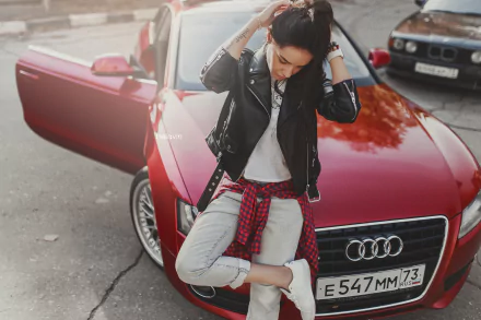 Audi woman Girls & Cars HD Desktop Wallpaper | Background Image