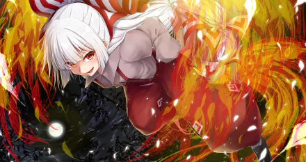 Fujiwara no Mokou Anime Touhou HD Desktop Wallpaper | Background Image