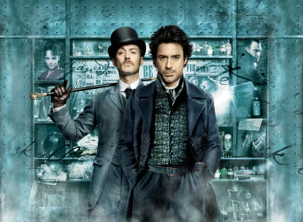 Jude Law Robert Downey Jr. Dr. Watson movie Sherlock Holmes HD Desktop Wallpaper | Background Image