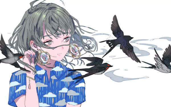 bird Anime Original Anime Bird HD Desktop Wallpaper | Background Image