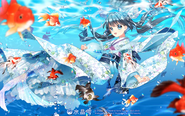underwater fish Anime Original HD Desktop Wallpaper | Background Image