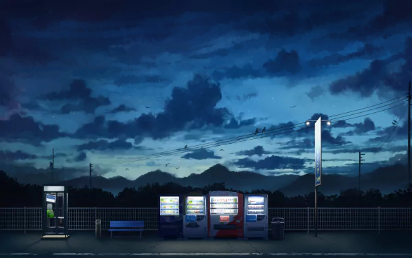 phone box vending machine Anime Original HD Desktop Wallpaper | Background Image