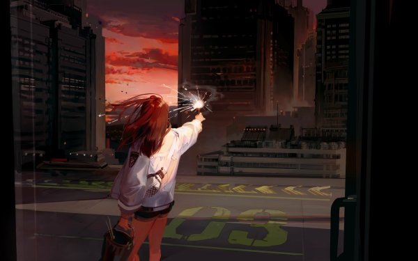 Anime Original Sunset City HD Wallpaper | Background Image