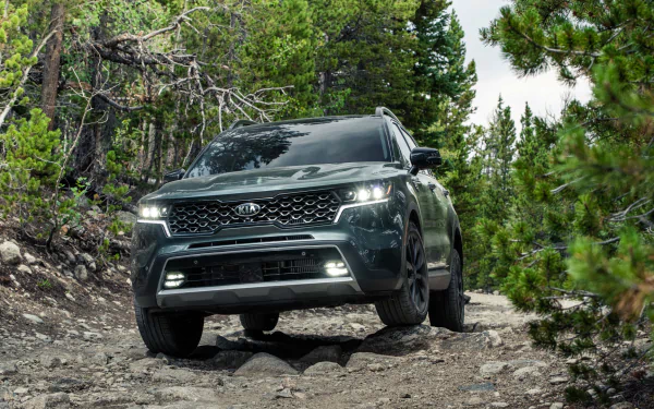 green car SUV car Kia vehicle Kia Sorento HD Desktop Wallpaper | Background Image