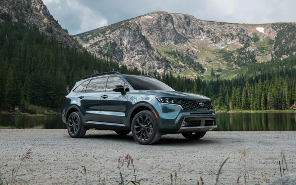 green car SUV car Kia vehicle Kia Sorento HD Desktop Wallpaper | Background Image