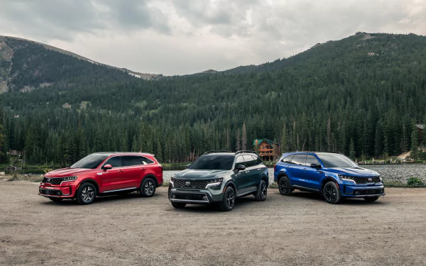 green car SUV car Kia vehicle Kia Sorento HD Desktop Wallpaper | Background Image