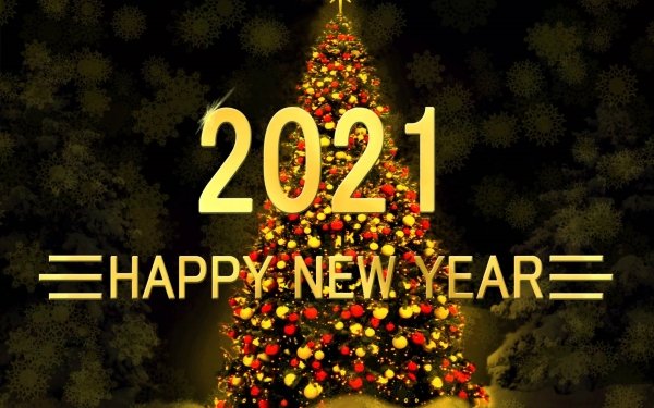 Holiday New Year 2021 Happy New Year Christmas Tree HD Wallpaper | Background Image