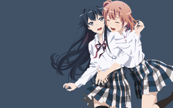 Anime My Teen Romantic Comedy SNAFU Yahari Ore no Seishun Love Comedy wa Machigatteiru Yukino Yukinoshita Yui Yuigahama Minimalist HD Wallpaper | Background Image